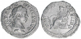 Elagabalus 218-222
Römisches Reich - Kaiserzeit. Denar. P M TR P II COS II P P
Rom
2,72g
Kampmann 56.41
ss/vz