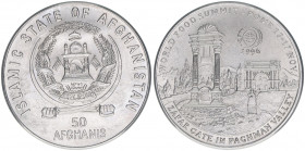 50 Afghanis, 1996
Afghanistan. FAO Welternährungsgipfel 1996 in Rom. Kupfer-Nickel
25,74g
Schön 139
stfr