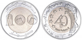 100 Dinars, 2002
Algerien. 40 Jahre Unabhängigkeit des Staates Algerien. Kupfer Nickel
11,00g
Schön 49
vz++