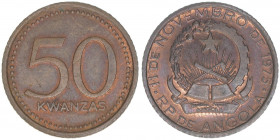 50 Kwanzas, 1991
Angola. Bronze. 5,50g
Schön 34
vz