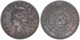2 Centavos, 1894
Argentinien. 10,08g. Kahnt/Schön 25
ss/vz