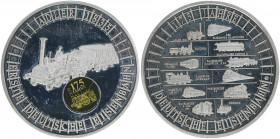 Medaille, ohne Jahr
Deutschland. 175 Jahre Deutsche Eisenbahn - Adler 1835. 46,32g
versilbert
vz
