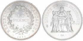Republik
Frankreich. 50 Francs, 1976. Silber
30,00g
Schön 237
AG900
stfr-