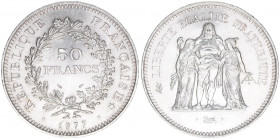 Republik
Frankreich. 50 Francs, 1977. Silber
29,97g
Schön 237
AG900
stfr-