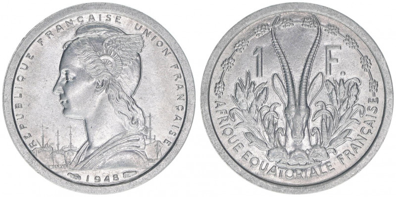 1 Franc, 1948
Französisch Aequatorialafrika. Aluminium. 1,27g
stfr