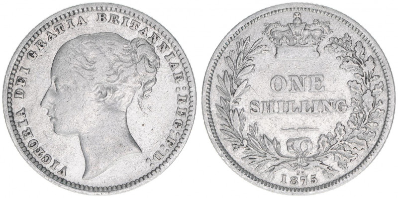 Victoria
Großbritannien. One Shilling, 1875. 5,53g
Schön 102
ss