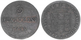 Leopold II. von Habsburg-Lothringen 1824-1859
Italien - Großherzogtum Toskana. 3 Quattrini, 1853. selten - Kupfer
2,15g
Kahnt/Schön 24
ss/vz