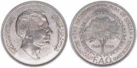 Haschemitisches Königreich
Jordanien. 1/4 Dinar, 1970. FAO
Kupfer-Nickel
17,00g
Schön 28
stfr