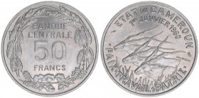 Staat Kamerun 1960-1961
Kamerun. 50 Francs, 1960. Drei Riesenantilopen - Datum der Unabhängigkeit 1. Janvier 1960
Kupfer -Nickel
12,3g
Schön 10
stfr