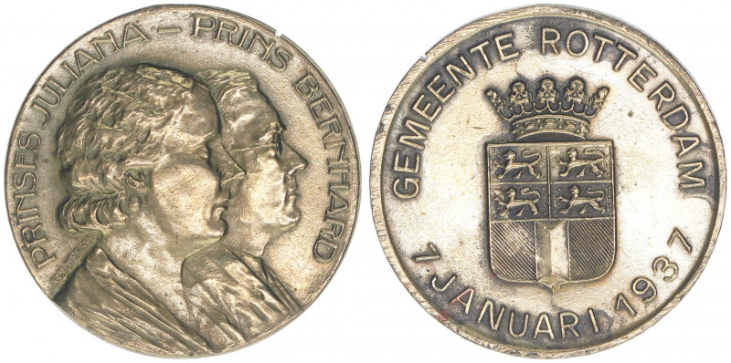 Prinz Bernhard und Prinzessin Juliana
Niederlande. Medaille, 1937. 6,64g
vz+