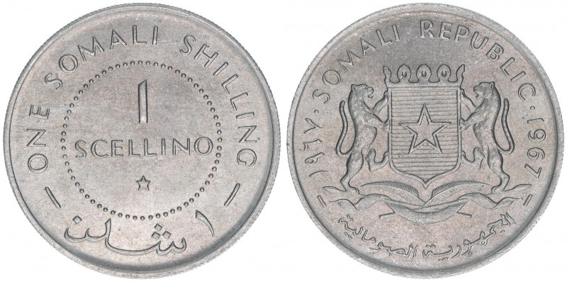 Republik 1960-1969
Somalia. 1 Scellino, 1967. von Michael Rizzello
Kupfer-Nickel...