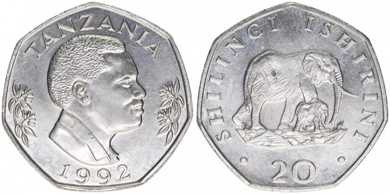 20 Shillingi, 1992
Tansania. Nickel. 13,10g
Schön 27
stfr