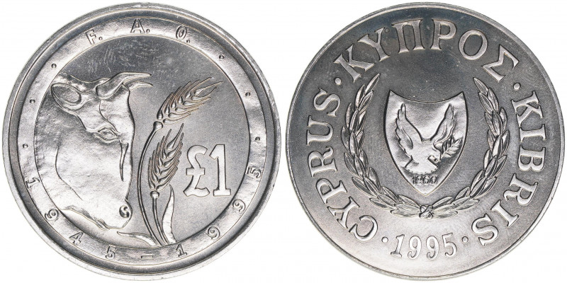 Republik seit 1960
Zypern. 1 Pound, 1995. FAO
Kupfer-Nickel
28,16g
KM#70
stfr