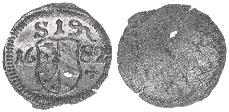 Pfennig, 1682
Nürnberg Reichsstadt. 0,26g. Kellner 335
stfr-