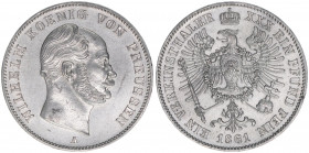 Wilhelm I. 1861-1888
Preussen. Taler, 1861 A. 18,49g
AKS 97
vz