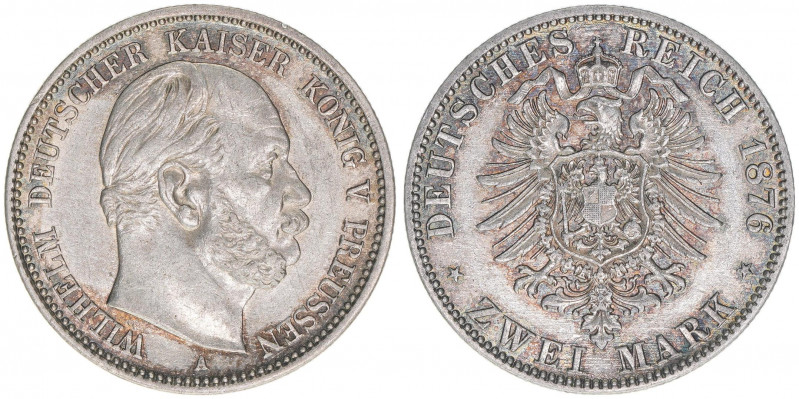 Wilhelm I. 1861-1888
Preussen. 2 Mark, 1876 A. 11,09g
AKS 115
vz