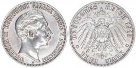 Wilhelm II. 1888-1918
Preussen. 3 Mark, 1912 A. 16,64g
AKS 131
vz+