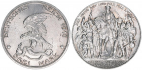 Wilhelm II. 1888-1918
Preussen. 3 Mark, 1913 A. anlässlich der Jahrhundertfeier der Befreiungskriege
16,67g
AKS 139
vz/stfr