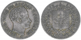 Friedrich Wilhelm III. 1797-1840
Preussen. 1/6 Taler, 1840 A. 5,17g
AKS 26
ss