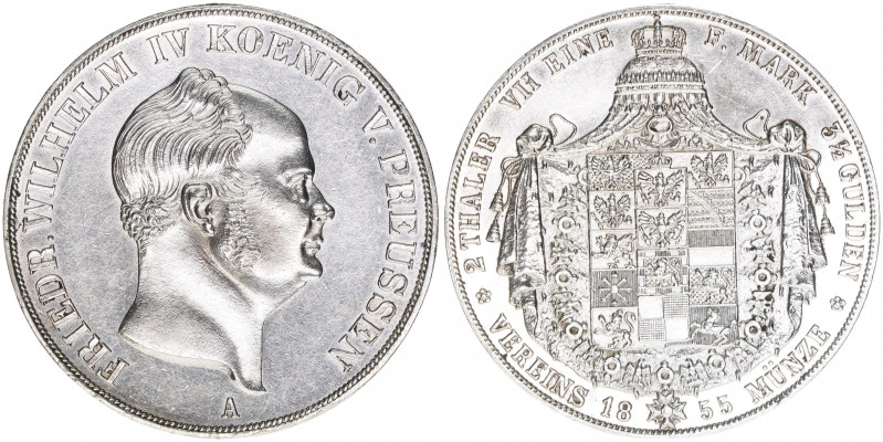 Friedrich Wilhelm IV. 1840-1861
Preussen. Doppeltaler, 1855 A. 37,14
AKS 70
vz/s...