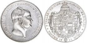 Friedrich Wilhelm IV. 1840-1861
Preussen. Doppeltaler, 1855 A. 37,14
AKS 70
vz/stfr