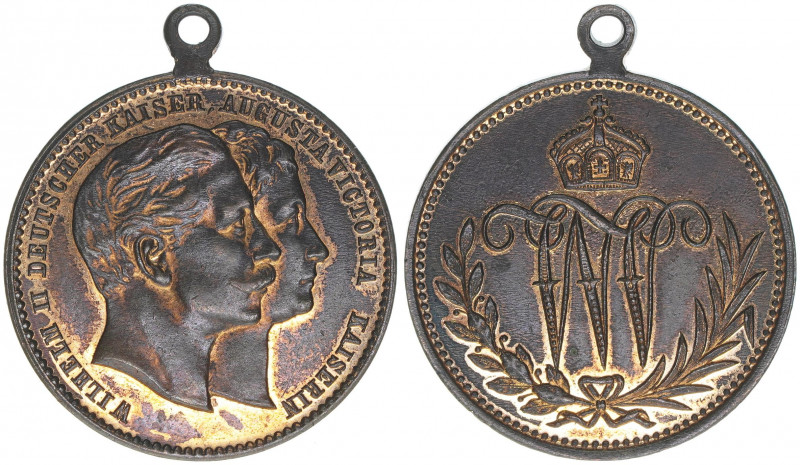 Wilhelm II. 1888-1918
Preussen. Medaille mit Trageöse, ohne Jahr. 14,64g
vz