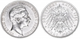 Wilhelm II. 1888-1918
Preussen. 3 Mark, 1911 A. 16,68g
AKS 131
vz/stfr