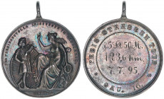 Wilhelm II. 1888-1918
Preussen. Silbermedaille, 1895. Radfahren Preismedaille - 123,6 Km in 5 Stunden 50 Minuten am 7.7.1895 gefahren - originale Trag...