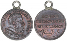 Friedrich III. 1888
Preussen. Medaille, 1888. lerne leiden ihne zu klagen - 19mm
2,65g
Trageöse
ss