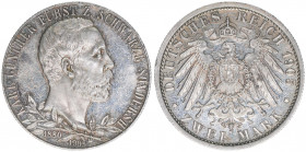 Friedrich Günther
Schwarzburg-Sondershausen. 2 Mark, 1905 A. anlässlich des 25-jährigen Regierungsjubiläums - PP-Auflage 5000 Stück
11,12g
J169a
stfr-...
