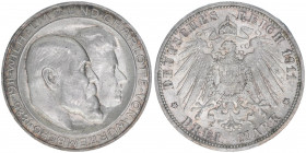 Wilhelm II. 1891-1918
Württemberg. 3 Mark, 1911 F. 16,71g
AKS 146
vz