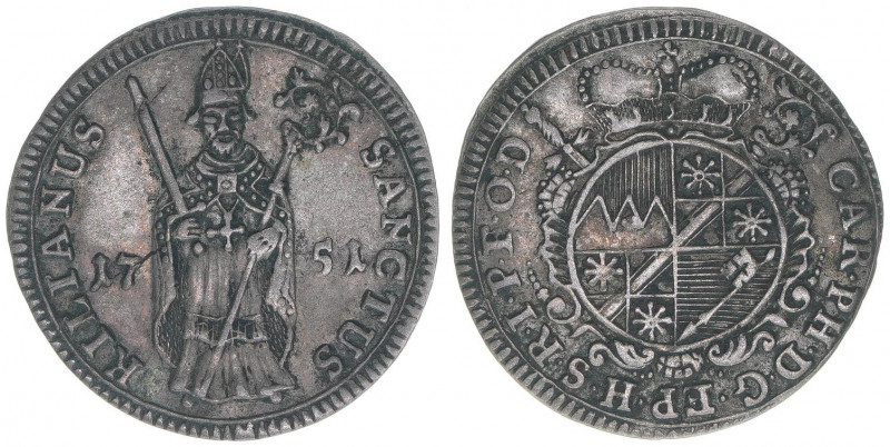 Karl Philipp von Greiffenklau-Vollraths
Bistum Würzburg. Schilling, 1751. 1,06g
...