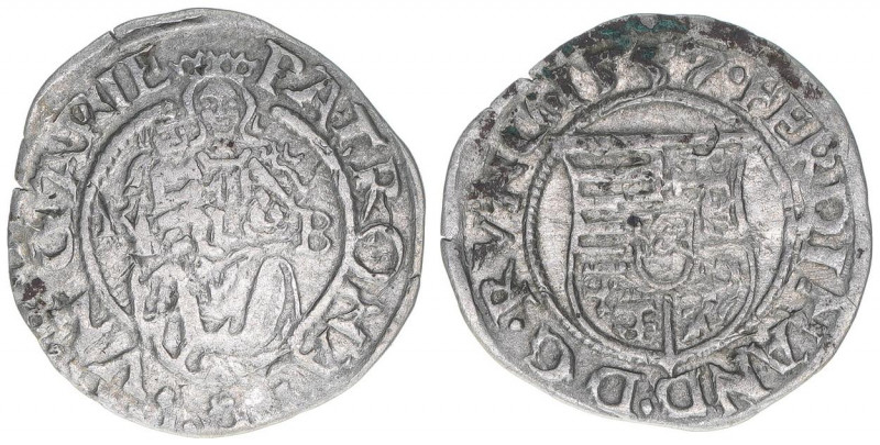 Ferdinand I. 1526-1564
Denar, 1557 KB. Kremnitz
0,46g
ss