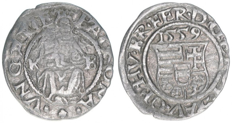 Ferdinand I. 1526-1564
Denar, 1559 KB. Kremnitz
0,53g
ss