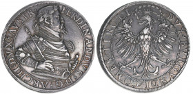 Erzherzog Ferdinand 1564-1595
Doppeltaler, ohne Jahr. selten
Hall
57,38g
MT 313
vz-