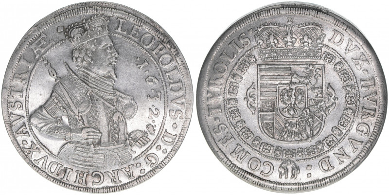 Erzherzog Leopold V. 1618-1632
Taler, 1632. Variante mit umgehängten Goldenen Vl...