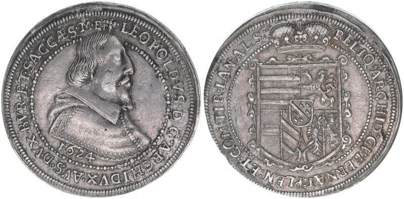 Erzherzog Leopold V. 1618-1632
Taler, 1624. Ensisheim
27,67g
Dav.3345
vz-