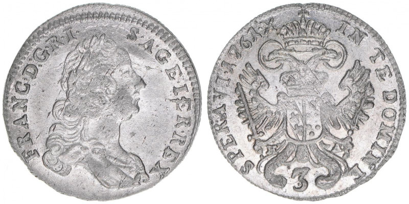 Franz I. Stephan 1745-1765
Groschen, 1761. Hall
1,54g
MT1194
vz-