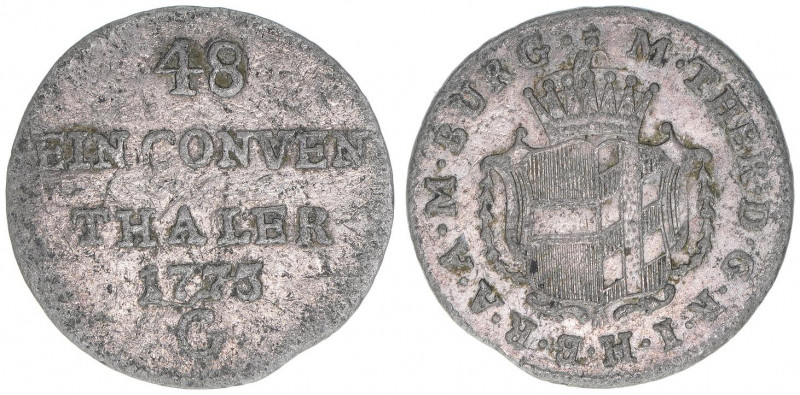 Maria Theresia 1740-1780
1/48 Taler, 1773 G. Günzburg/Burgau
1,15g
Frühwald 772
...