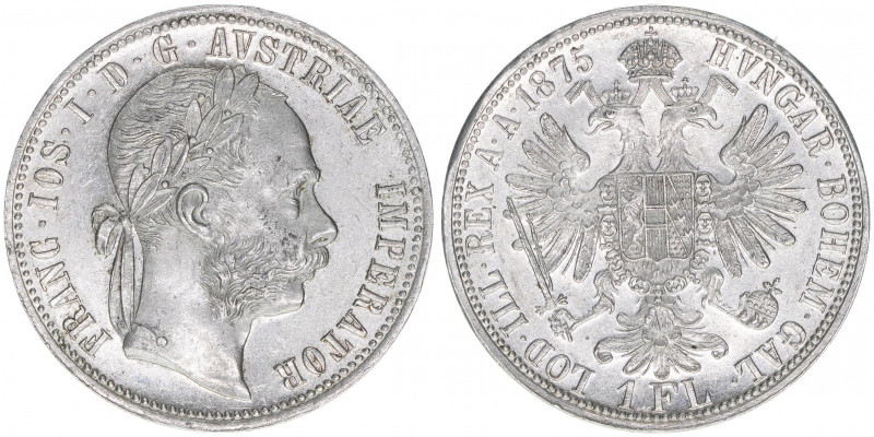 Franz Joseph I. 1848-1916
1 Gulden, 1875. Wien
12,38g
ANK 31
vz/stfr