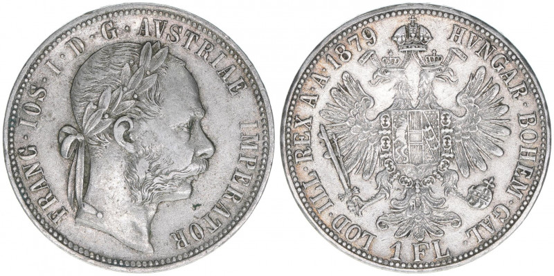 Franz Joseph I. 1848-1916
1 Gulden, 1879. Wien
12,35g
ANK 31
ss/vz