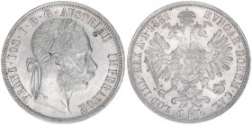Franz Joseph I. 1848-1916
1 Gulden, 1881. Wien
12,46g
ANK 31
vz+