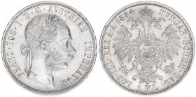 Franz Joseph I. 1848-1916
1 Gulden, 1884. Wien
12,36g
ANK 31
stfr-