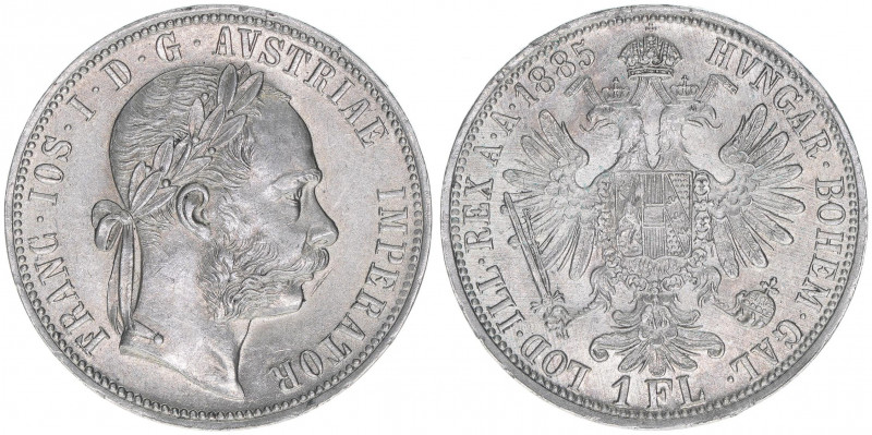 Franz Joseph I. 1848-1916
1 Gulden, 1885. Wien
12,29g
ANK 31
vz+