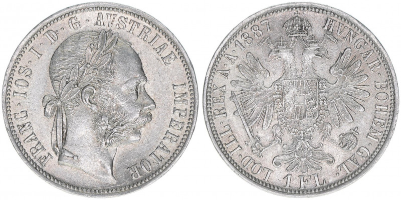 Franz Joseph I. 1848-1916
1 Gulden, 1887. Wien
12,33g
ANK 31
vz+