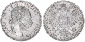 Franz Joseph I. 1848-1916
1 Gulden, 1887. Wien
12,31g
ANK 31
vz-