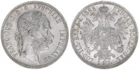 Franz Joseph I. 1848-1916
1 Gulden, 1888. Wien
12,37g
ANK 31
vz