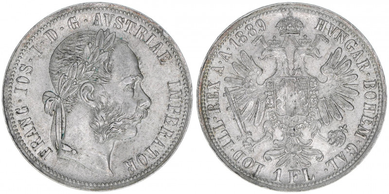 Franz Joseph I. 1848-1916
1 Gulden, 1889. Wien
12,30g
ANK 31
vz