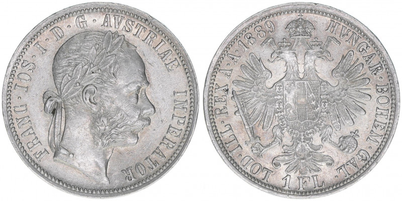 Franz Joseph I. 1848-1916
1 Gulden, 1889. Wien
12,30g
ANK 31
vz+