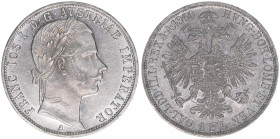 Franz Joseph I. 1848-1916
1 Gulden, 1860 A. Wien
12,38g
ANK 28
vz/stfr